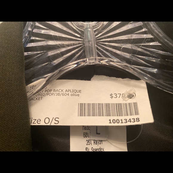 Vertigo Ladies Blazer.  Pre-Owned but never worn.  Large Eith back embroidered. - Picture 6 of 9